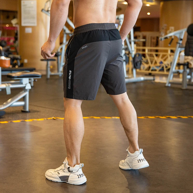2023 Mens Fitness Running Shorts Men Sport Shorts Breathable Quick Drying Training Gym Sport Shorts Joggers Zip Pocket Shorts