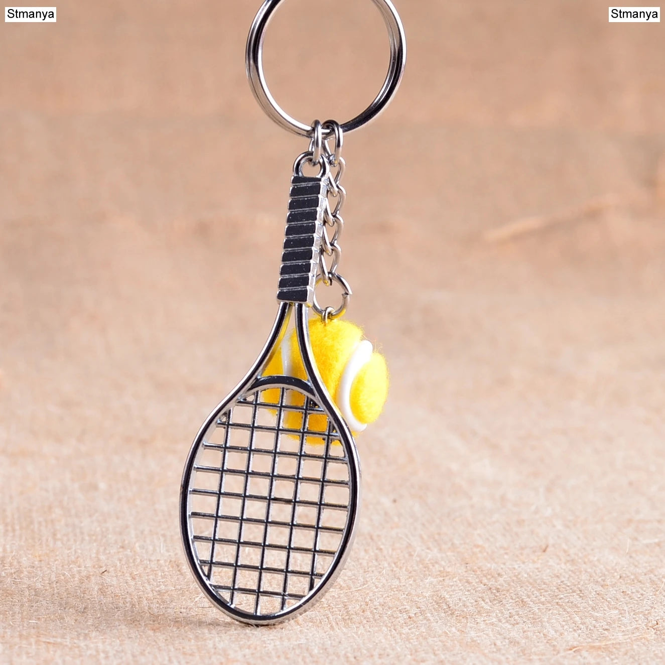 Tennis Racket Keychain - Cute Sport Mini Keychain 6 Color Pendant Car Keyring Sports Key Chain Love Sports Gifts