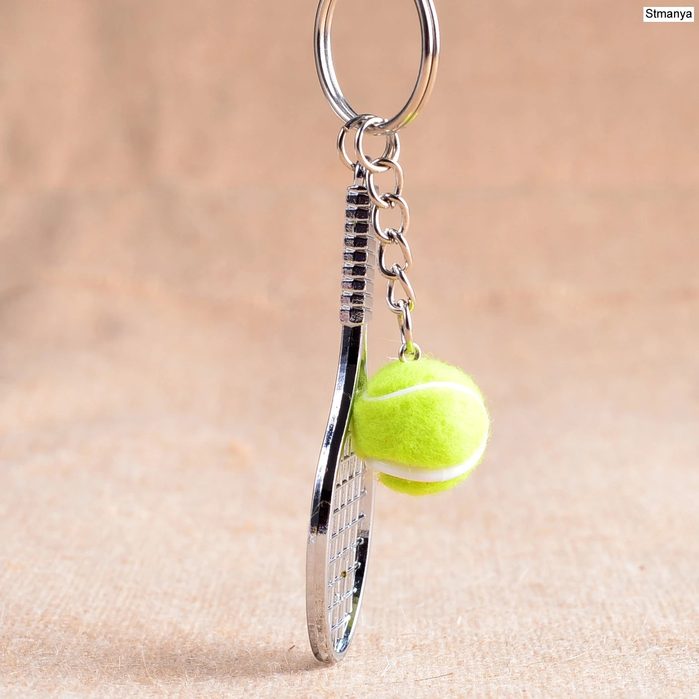 Tennis Racket Keychain - Cute Sport Mini Keychain 6 Color Pendant Car Keyring Sports Key Chain Love Sports Gifts
