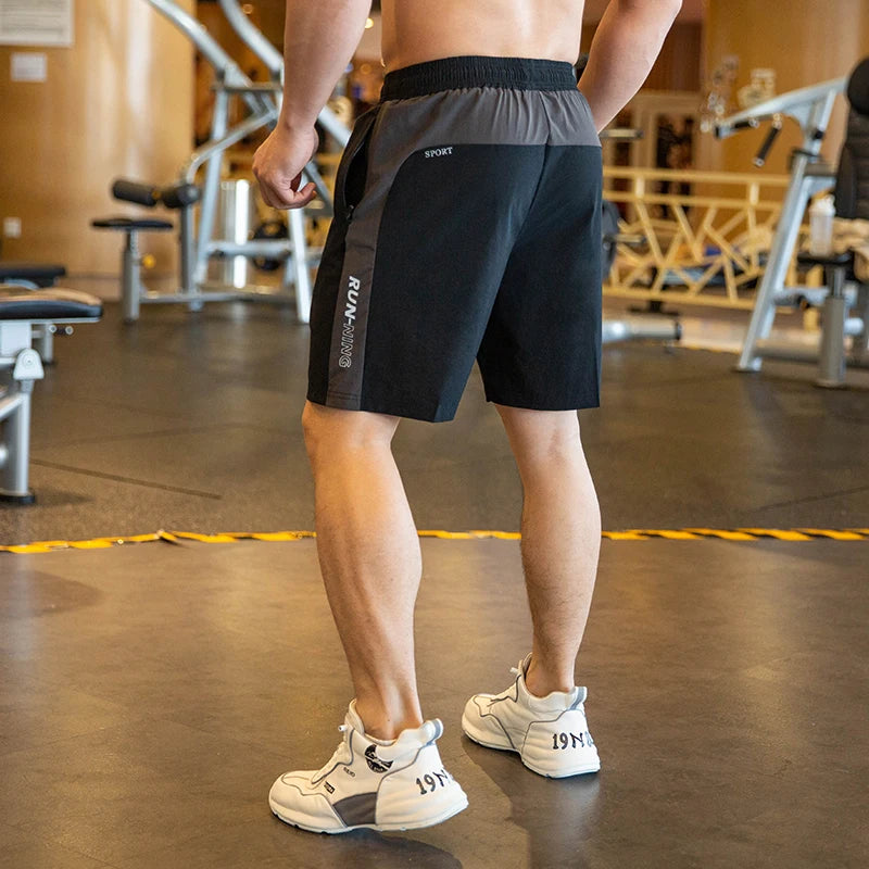 2023 Mens Fitness Running Shorts Men Sport Shorts Breathable Quick Drying Training Gym Sport Shorts Joggers Zip Pocket Shorts