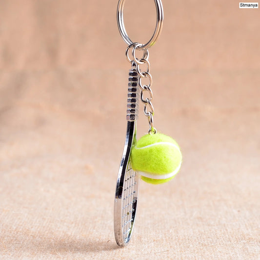 Tennis Racket Keychain - Cute Sport Mini Keychain 6 Color Pendant Car Keyring Sports Key Chain Love Sports Gifts