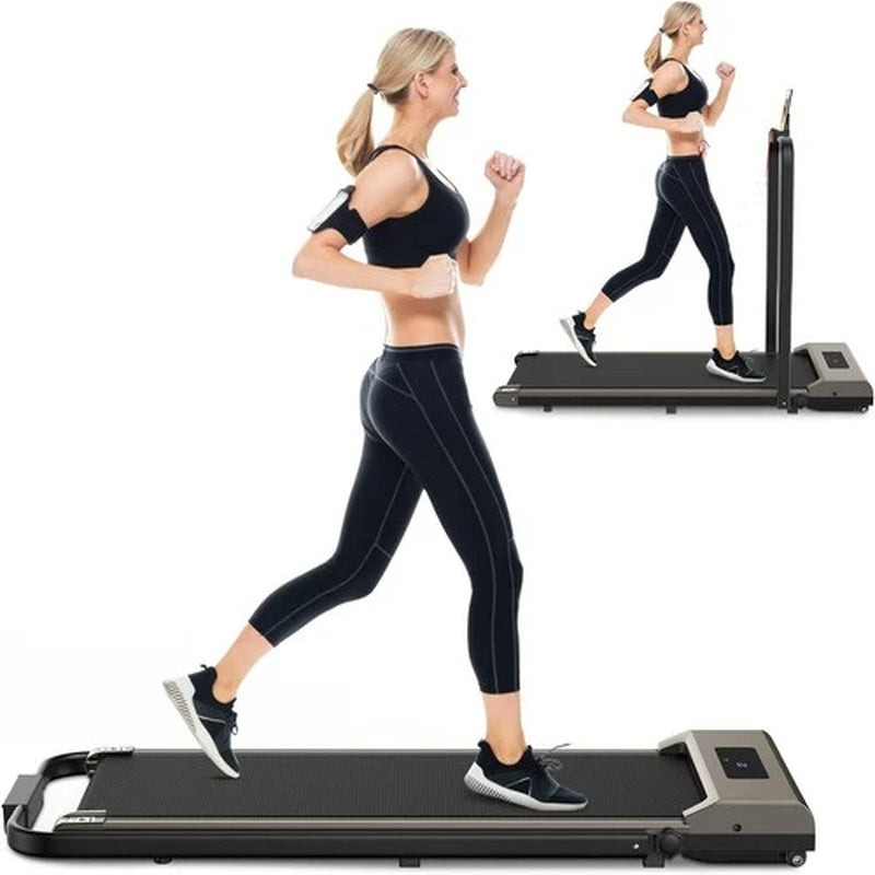 2-In-1 Smart Walking Pad Foldable under Desk Treadmill Running Machine W/ Holder